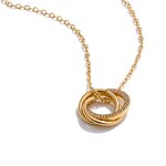 Zircon Circle Necklace Supplier - JINYOU 5186 New Arrival 18K Gold Plated