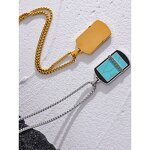 Turquoise Stone Necklace Supplier - JINYOU 5020 Natural Blue Square Pendant