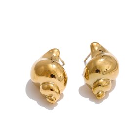 Conch Shape Stud Earrings Manufacturer - JINYOU 5129 New Arrival Waterproof PVD