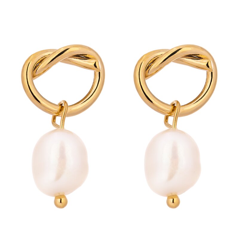 Freshwater Pearls Earrings Supplier - JINYOU 725 Trendy Fashion Copper Gold