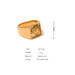 Square Sun Ring Manufacturer - JINYOU 2208 Personalised Statement 18K Gold