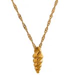 Conch Pendant Necklace Manufacturer - JINYOU 1493 Statement Stainless Steel Gold