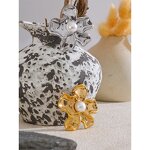 Flower Shape Brooch Manufacturer - JINYOU 5169 Simulated Pearls Stainless Steel