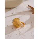 Natural Shell Ring Supplier - JINYOU 2495 Stylish Unique Geometric Wide
