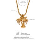 Coconut Tree Necklace Supplier - JINYOU 029 Summer 18K Gold Color PVD