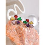 Acrylic Flower Earrings Supplier - JINYOU 2261 Colorful Plant Charm Stud