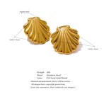 Metal Shell Stud Earrings Supplier - JINYOU 3263 Fashion 18k Gold Color