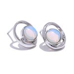 Natural Stone Stud Earrings Manufacturer - JINYOU 097 Fashion CZ Geometric S925