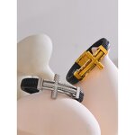 Cross Wide Bracelet Supplier - JINYOU 5427 New Arrival 67mm Stainless Steel