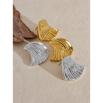 Sea Wave Stud Earrings Supplier - JINYOU 228 Stainless Steel 316l Geometric