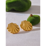 Metal Shell Stud Earrings Supplier - JINYOU 3263 Fashion 18k Gold Color