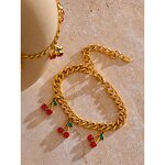 Zircon Cherry Set Supplier - JINYOU 4566 Chain Necklace Bracelet Statement