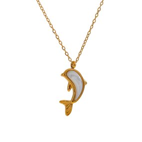 Shell Dolphin Necklace Supplier - JINYOU 5075 New Arrival Natural 18K Gold