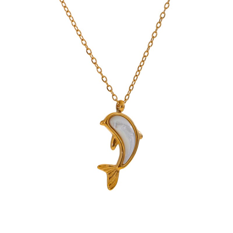 Shell Dolphin Necklace Supplier - JINYOU 5075 New Arrival Natural 18K Gold