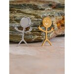 Match Man Brooch Manufacturer - JINYOU 4531 Fashion Stainless Steel Metal Cute