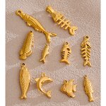 Fish Bones Pendants Supplier - JINYOU 027 Fashion Gold Plated Stainless Steel