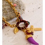 Resin Pendant Necklace Supplier - JINYOU 2776 New Arrivals Purple Ivory