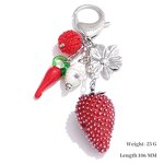 Car Key Chains Supplier - JINYOU 4091 Hot Style Red Enamel Fruit Flower