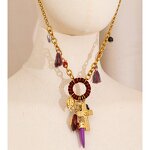 Resin Pendant Necklace Supplier - JINYOU 2776 New Arrivals Purple Ivory