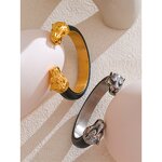 Wolf Shape Cuff Bracelet Supplier - JINYOU 5458 62mm Stainless Steel 18K