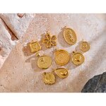 Flower Heart Pendant Manufacturer - JINYOU 0009 Stainless Steel DIY Making