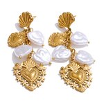 Gold PVD Earrings Manufacturer - JINYOU 3194 Stainless Steel Artificial Pearls