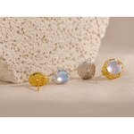 Asymmetric AB Earrings Manufacturer - JINYOU 062 Sterling Silver Moonstone