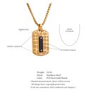 Square Pendant Necklace Manufacturer - JINYOU 5018 Gold Black Stainless Steel