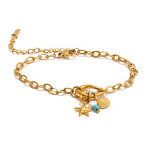 Pearl Turquoise Bracelet Manufacturer - JINYOU 5512 New Arrival Natural 18k Plated