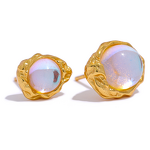 Asymmetric AB Earrings Manufacturer - JINYOU 062 Sterling Silver Moonstone