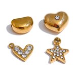 Cubic Zirconia DIY Supplier - JINYOU 0094 Trendy Stainless Steel Heart Love