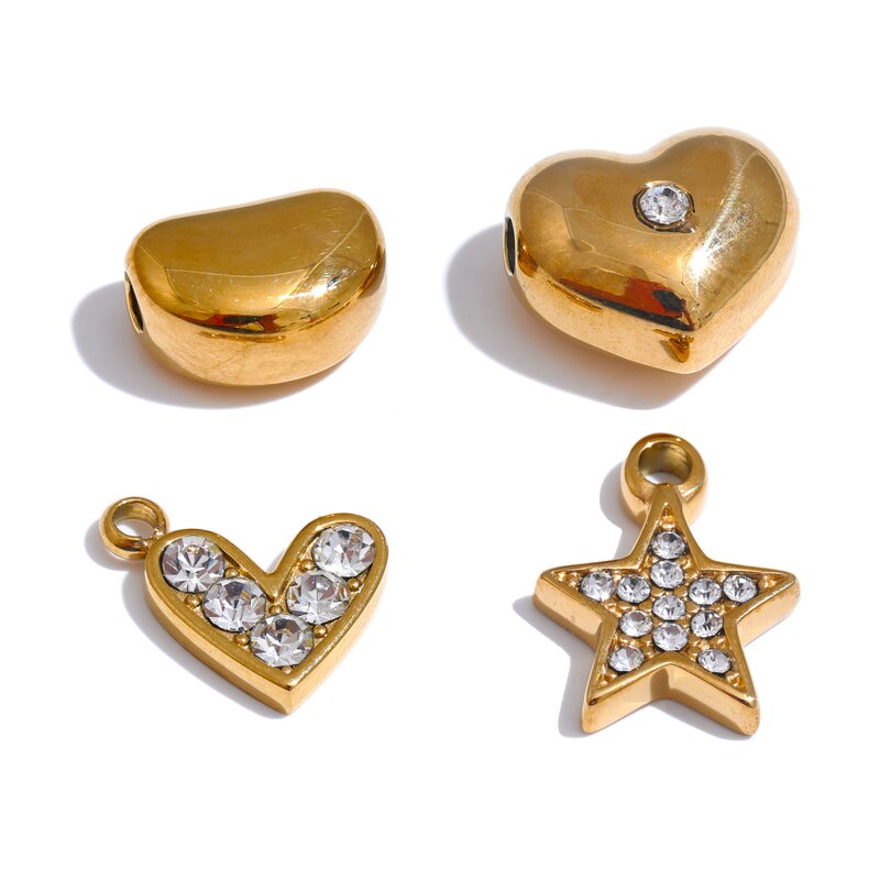 Cubic Zirconia DIY Supplier - JINYOU 0094 Trendy Stainless Steel Heart Love