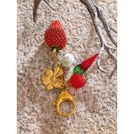 Car Key Chains Supplier - JINYOU 4091 Hot Style Red Enamel Fruit Flower