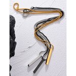 Long Square Pendant Manufacturer - JINYOU 5023 Gold Silver Black Stainless Steel