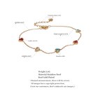 White Heart Anklet Manufacturer - JINYOU 1731 Colorful Cubic Zirconia Chain