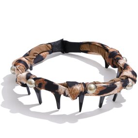 Leopard Print Hairband Manufacturer - JINYOU 0039 Fashionable Pearl Bowknot