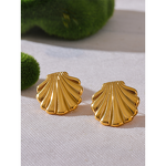 Metal Shell Stud Earrings Supplier - JINYOU 3263 Fashion 18k Gold Color