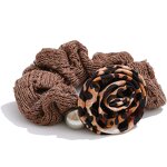 Floral Hair Ties Manufacturer - JINYOU 0028 Fashion Polyester Fabric Leopard