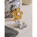 Flower Shape Brooch Manufacturer - JINYOU 5169 Simulated Pearls Stainless Steel