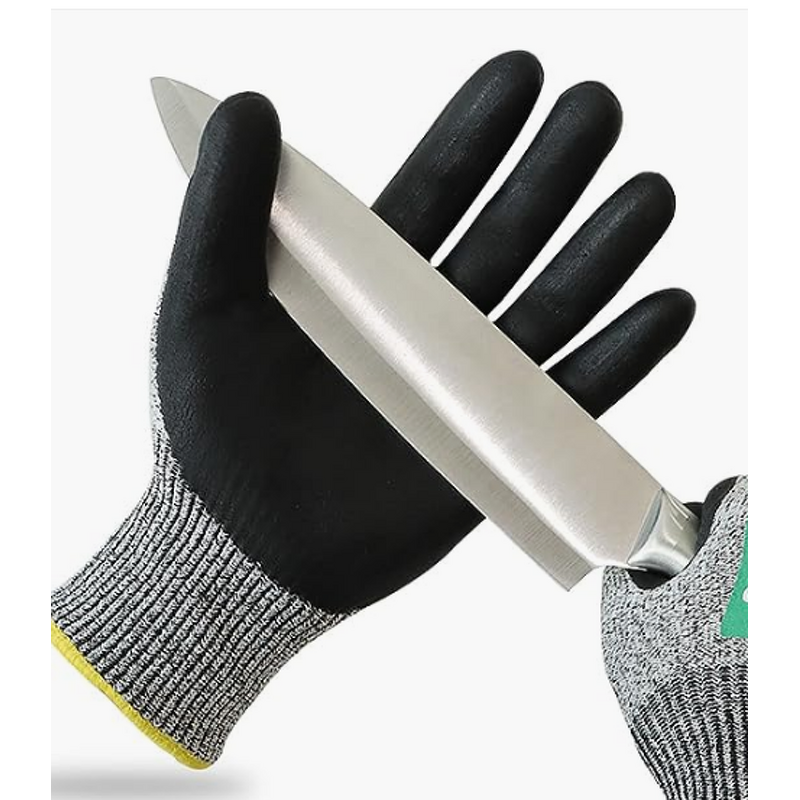 Nitrile Sandy Gloves Supplier - Cut Resistant Grey Black Shell Hppe