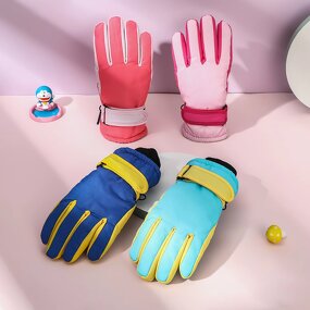 Kids Winter Gloves Factory - Blue Children Mountaineering Warm Gloves