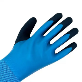 Waterproof Work Gloves Supplier - Double Latex Coated Garden Windproof