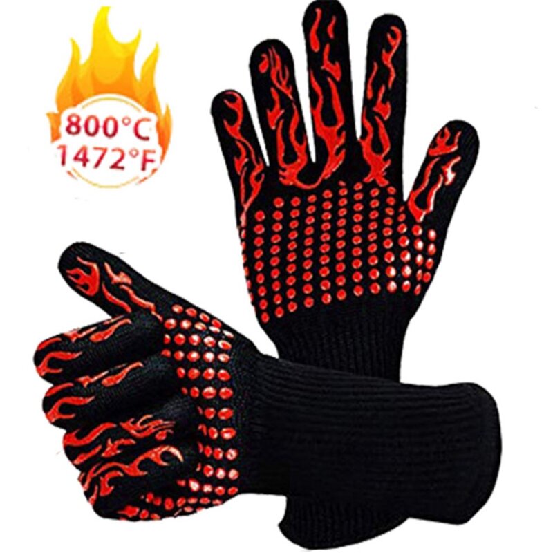 Barbecue Gloves Supplier - Customized Logo Aramid Extreme Heat 800 Degrees