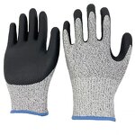 Nitrile Sandy Gloves Supplier - Cut Resistant Grey Black Shell Hppe