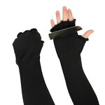 Aramid Anti Cutting Sleeve Manufacturer - Black Long Half Finger Work