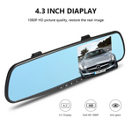 Car DVR Supplier - FHD 1080P 4.3'' Dual Lens Rearview Camera