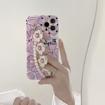 Phone Case Manufacturer - Luxury Flower Pearl with Wrist Chain