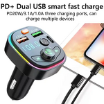 Car Fast Charger Manufacturer - Dual USB C PD FM Transmitter BT MP3