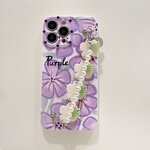 Phone Case Manufacturer - Luxury Flower Pearl with Wrist Chain