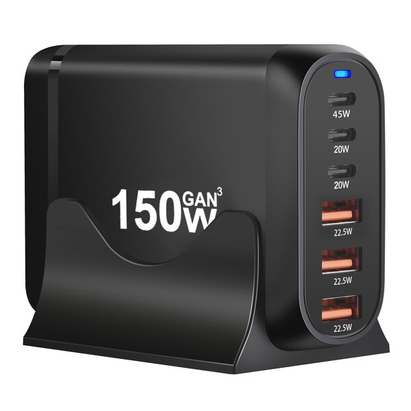 150W GaN Fast Charger Supplier - 3 Type C 3USB-A PD for iPhone